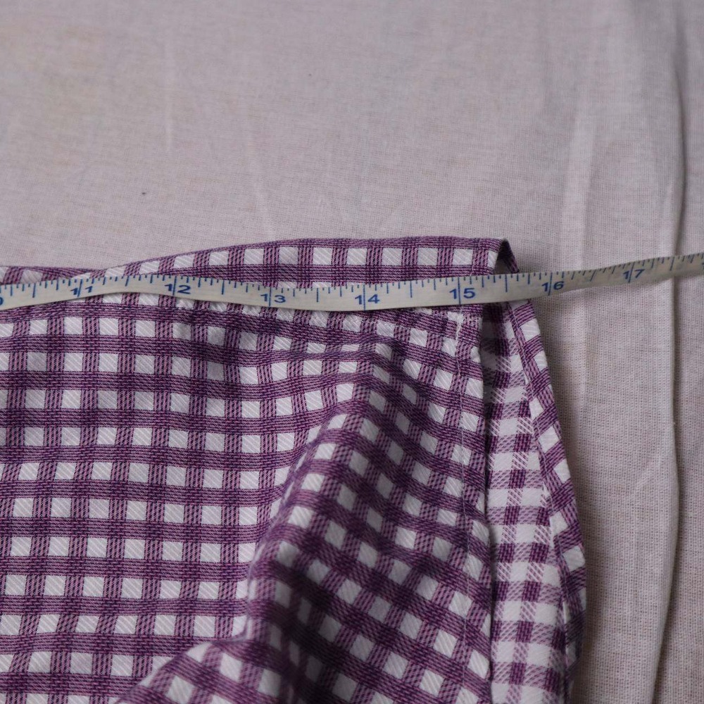 Johnston & Murphy Mens XXL Tailored Fit Purple Gingham Check Button Down Shirt - Picture 5 of 6